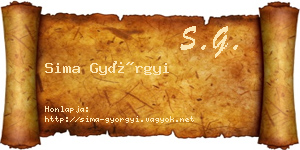 Sima Györgyi névjegykártya